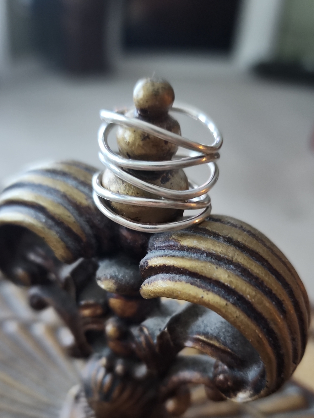 Vintage Sterling Silver Spiral Tree Vine Ring